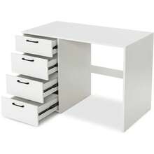 110cm Wooden Computer Desk 4 Drawers Modern Study Writing Table Home Office - Default - View 6