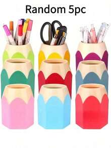 12pcs/5pcs/4pcs/2pcs/1pc Colored Pencil Storage Box - Portable Design, Can Separately Store Pens And Pencils, Suitable For Students, Office And Home Use. Cute Cartoon Shape, Office Supplies. Fun Design. Portable Storage Box As Pencil Case, Suitable For Christmas Use. Desk Accessories, Suitable For Office, School Supplies,Back To School - Multicolor - View 22