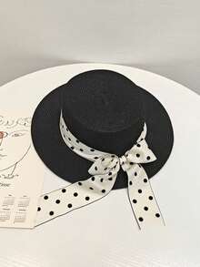 1pc Bohemian Style Women's Fashionable Cute Straw Hat, With Leather Buckle, Suitable For Beach Vacation, Daily Wear And Sun Protection, Cowboy Hat, Valentine's Day Gift, Women's Hat, Beach Hat For Outdoor Activities, Vacation, Travel, Outfit Accessories, And Gifting - White - View 10