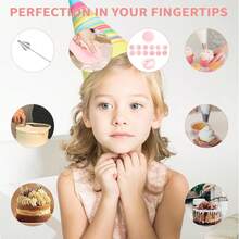 72-Piece Cake Decorating Set With 48 Stainless Steel Piping Tips & 14 Fondant Molds, Non-Stick Turntable & 3 Scrapers, Reusable Silicone Pastry Bags, Complete Baking Supplies Kit For Home Kitchen Essentials - Pink - View 2