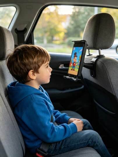 Car Backseat Headrest Tablet Holder, Car Seat Phone Mount, Suitable For Most Tablets And Phones, Convenient And Easy To Use