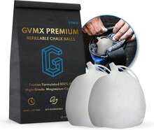 130g (2 X 65g) Premium Chalk Balls Pro-Grade Gym Chalk In Refillable Sock  Friendly Packaging Grip Enhancing Gym Accessory For Weightlifting, Rock Climbing, Gymnastics &Amp; More Package May Vary - White - View 1