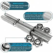 Yes4All Barra para Mancuernas de 1 y 1.15 Pulgadas para Mancuernas Ajustables 40, 50 y 60 Lb, Barra para Pesas, Conector de Mancuernas para Ejercicio y Entrenamiento en Casa - 14 pulgadas - Ver 9