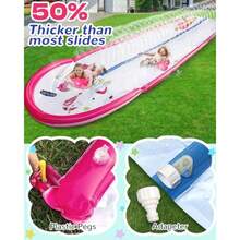 Spring Water Tobogán Acuático Deslizante de 22 Pies Rosa con 2 Tablas de Bodyboard para Niñas - como en la foto - Ver 5