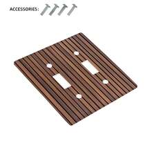 1pc Wood Grain Printed Decorative Electrical Outlet Cover Plate, 1-Gang/2-Gang, Suitable For Farmhouse, Countryside, Bedroom Decor - C - View 11