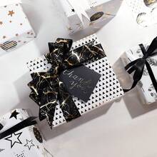 1 rollo de papel de regalo con estampado de estrellas doradas "Feliz Cumpleaños" de gran tamaño y recubierto, adecuado para fiestas de cumpleaños, bodas, graduaciones (sin incluir cinta y tarjeta) - multicolor - View 4