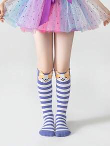 1双女童过膝袜，超长趣味靴筒，可爱动物图案儿童趣味袜子 - 彩色 - 查看 14