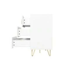 Elegant Sideboard With A Modern Design, Featuring Drawers, Ample Storage Space, And Gold Handles. - White - View 7