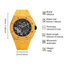 Quà tặng Ngày Valentine 2026: Đồng hồ cơ tự động, chống nước 30M, thiết kế lộ máy, dây đeo silicon, hộp quà. - Một cỡ - Xem 9