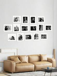 15pcs Black (With Backing Board) Minimalist & Elegant Corridor Wall Decor Memorial Paper Photo Frame Wall Hanging (Paper Product) - Multicolor - View 18
