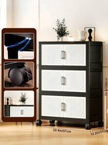Folding Storage Bins With Drawers, Plastic Stackable Storage Bins With Lids, Closet Organizers And Storage, Collapsible Storage Boxes, Storage Containers For Home, Office, Dorm Room, Kitchen Organizers And Storage, Black&White - Đen trắng - Xem 12