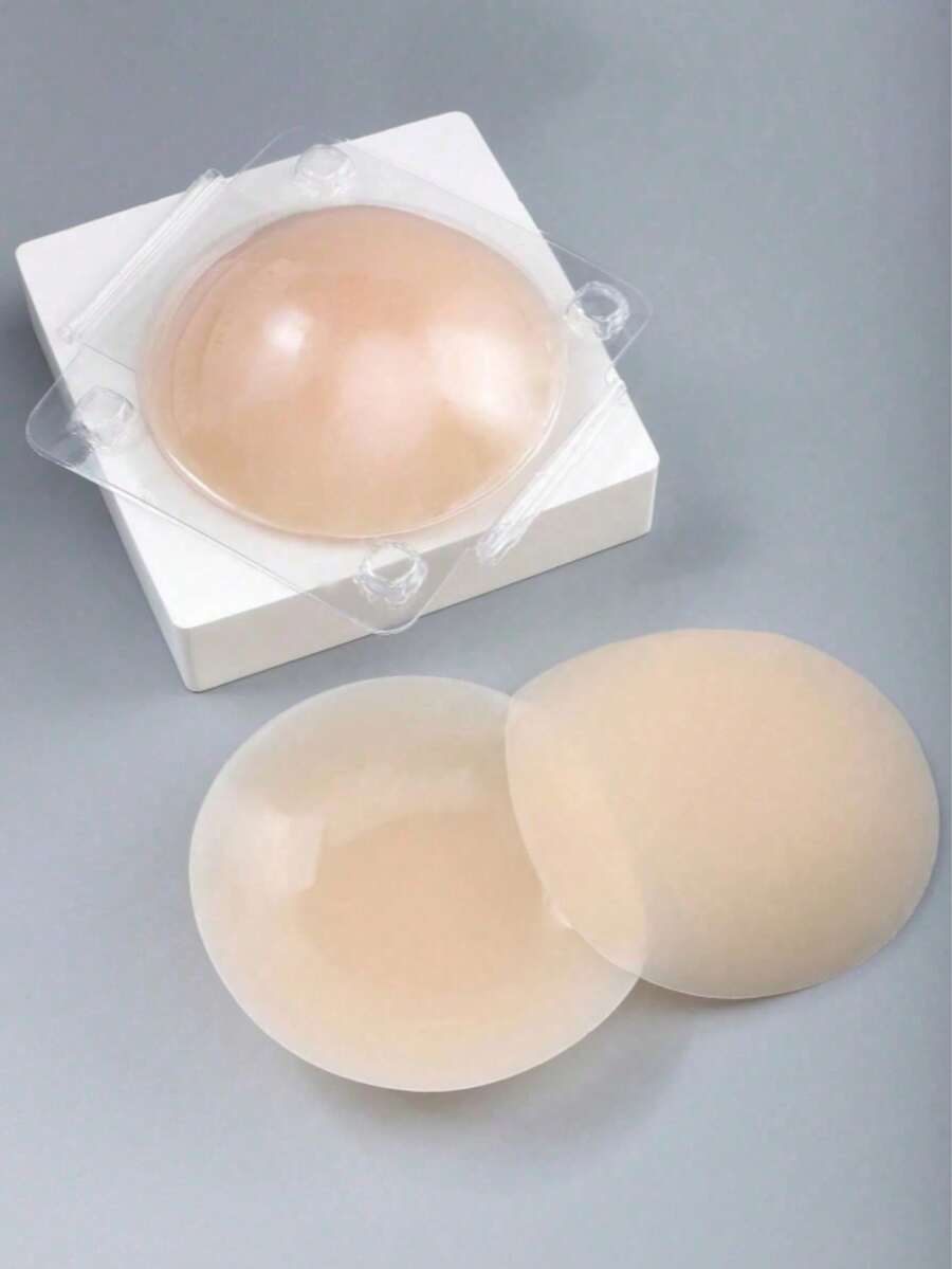1 Bộ Miếng Dán Ngực Silicone, Miếng Dán Núm Vú Vô Hình, Miếng Dán Áo Ngực Không Đường May Tái Sử Dụng, Che Nhún Núm Vú Lồi - Bọt sữa - Xem 1