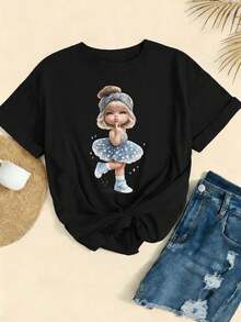 Women T-Shirts - Black - View 2