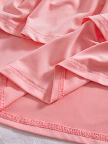 3pcs/Set Girls' Casual Everyday Solid Color Layered Skirt With 3D Bow Decor - Multicolor - View 9