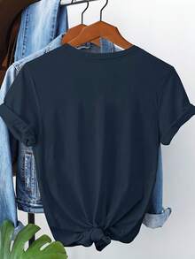 Sommaroutfit dam 2026 Sommarstrandserie Mönstrad kortärmad T-shirt 6260t-shirt dam - 02-Svart - Visa 11