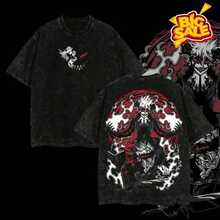 Super Value Hot T-Shirt [COLLECTION] Limited Edition Asta X Black Clover Anime Double Printed Lightweight Washed Tee Aesthetic Anime Streetwear Liebe Asta Demon Form Shirt Magic Knight Black Clover Merch W Suitable Gift For Fans SD0082summer Outfits For Womengraphic Tees - 黑色 - 查看 4