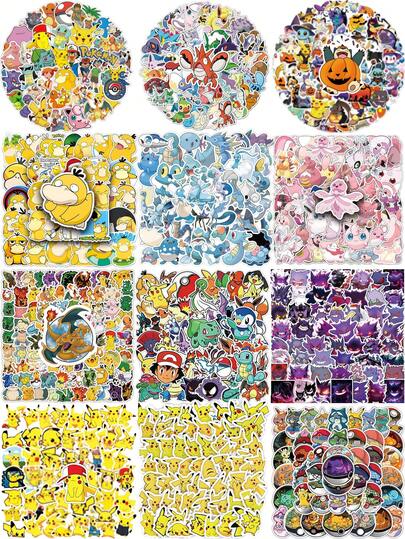  50-100 Pokemon Paper Sticker Set, Cute Game-Style Decorative Stickers, Suitable For Laptops, Water Bottles, Notebooks, Scrapbooks, Gift Wrapping, And DIY Pokemon Crafts.