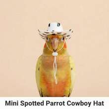 1pc Cowboy Style Mini Pet Hat For Small Birds, Adjustable Cow Print Parrot Hat With Strap, Cute Photo Prop For Budgies Cockatiels Lovebirds, Bird Costume Accessory - Style A - View 1