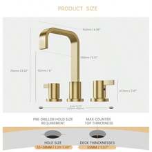 Phiestina WF040B-1-BG - llave de lavabo de baño con desagüe desplegable de metal y línea de suministro de agua color de 8 pulgadas 3 agujeros 2 asas cascada generalizada - Oro cepillado - Ver 8