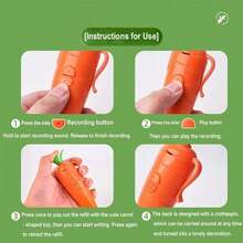 1 chiếc bút bi hình củ cà rốt dễ thương, dụng cụ viết cho học sinh, lý tưởng cho đồ dùng học tập, thuộc dòng văn phòng phẩm hình động vật Jodie, bấm để viết. - Bộ - Xem 5