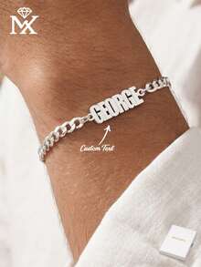 A Fashionable And Creative Stainless Steel Pendant Bracelet, With A Unique Design And Superior Quality, Making It An Ideal Choice For Niche Jewelry Accessories. This Letter Bracelet Has Versatile Uses, Suitable For Daily Wear, Parties Or Vacations, And Makes A Creative Surprise And Exquisite Gift For Loved Ones, Friends And Family. - Multicolor - View 1