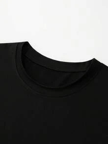 Men's Summer Round Neck Casual Tank Top And Shorts Set - Black - View 4