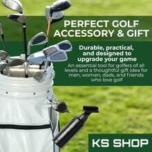 KS SHOP Golf Club Brush Cleaner - Water Bottle 75 Inches Holds 4 Ounces Of Water - 45cm Retractable Clip - Club Cleaner - Essentials Golf Accessories For Men And Women - White - View 6