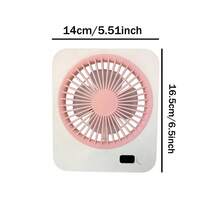 1pc USB Rechargeable Portable Desk Fan, 5 Speed Quiet Mini Fan With LED Digital Display, 180° Rotatable Fast Cooling Personal Fan, Wall Mountable Travel Outdoor Fan For Office Bedroom Camping - Dusty Blue - View 2