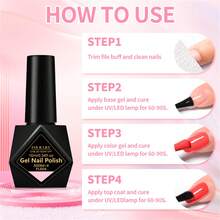 FOUR LILY 6件組 10ml 裸粉色凝膠指甲油套組，無HEMA TPO 半永久浸泡式UV凝膠指甲油，適合夏季美甲，持久、無鉛 DIY 指甲設計裝飾，美甲繪製凝膠指甲油，適用於沙龍與居家美甲護理 - 彩色 - 查看 10