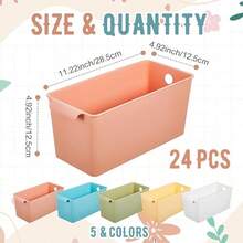Mumufy - 24 contenedores de libros para fácil acceso cestas de almacenamiento resistentes para libros almacenamiento de cocina de colores y organización para uso doméstico 11.2 x 5 x 5 pulgadas 5 - como en la imagen - Ver 3