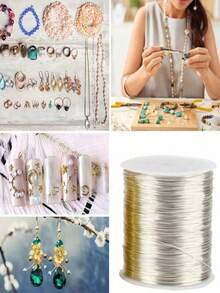 15m-100m Gold/Silver Metal Wire, High Quality Stainless Steel Jewelry Wire, Non-Fading, Rust-Proof, Color-Fast, Durable, Suitable For Bracelet, Necklace DIY, Non-Fading Beading String, Jewelry Cord, Handmade Weaving Thread - Multicolor - View 5