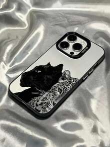 1pc Fierce Leopard Pattern Full Coverage TPU Shockproof Phone Case Compatible With Apple 16, 15, 14, 13, 12, 11 Pro Max - Multicolor - View 1