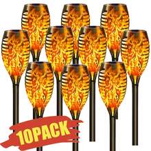 10 PCS - Solar Flame Lamps - Floor-Standing Lamps - Lawn Lamps - Outdoor Villa And Courtyard Lamps - Waterproof Square Garden Lamps - LED Landscape Lamps - 10PCS - 查看 1
