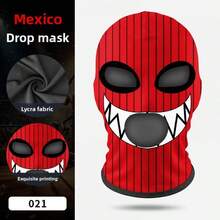 Wrestling Mask For Party Role Play, Funny Hero Printed Milk Silk Fighting Mask - Multicolor - View 13