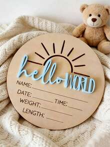 1pc Baby Announcement, Welcome Baby Sign, Newborn Announcement, Newborn Photography Prop, Baby Room Decor, Home Decor, Baby Name Sign, Welcome Baby Sign And Baby Photo Prop, Ideal For Baby Shower, Gender Reveal Party, Birth Announcement, Also A Unique And Creative Gift For New Parents, Baby Welcoming Gift - Multicolor - View 16
