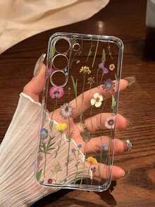 1 Piece Soft Phone Case With Artistic Floral Pattern, Compatible With Huawei Honor, Compatible With Redmi, Compatible With Galaxy A04e/12/A13/A14/A34/A50/A52/A53/A54/S21/S22/S23/S24/S25/S25Ultra/S25FE/S26/S26 PLUS/S26 ULTRA/S26 EDGE, 6A/7A/8A, 12T/13T/15T/15T Pro, International Version, Not The Domestic Version - 透明 7 - 查看 7
