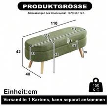 Storage Benches & Ottomans - Olive Green - View 5
