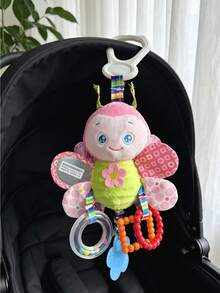 1pc Cute Butterfly Baby Stroller Hanging Toy For Boys And Girls, With Crinkle Paper, Rattle And Squeaker, Helps Baby's Sensory Development, Exercises Grasping, Hearing And Visual Abilities, Suitable As A Newborn Gift - Multicolor - View 2