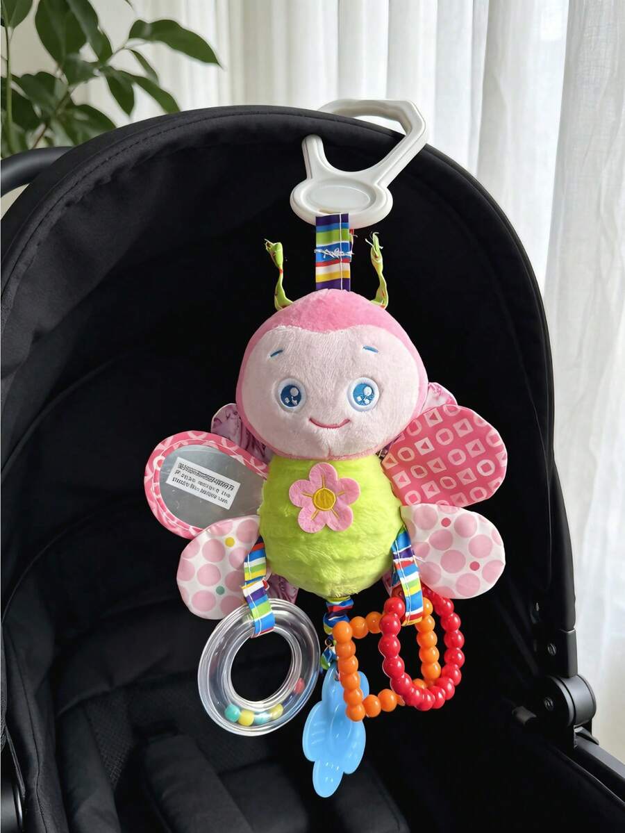 1pc Cute Butterfly Baby Stroller Hanging Toy For Boys And Girls, With Crinkle Paper, Rattle And Squeaker, Helps Baby's Sensory Development, Exercises Grasping, Hearing And Visual Abilities, Suitable As A Newborn Gift