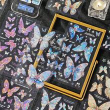Holographic Butterfly PET Stickers, Laser Iridescent Decals, Shimmering Stickers For Scrapbooking, Journaling & Planners - Multicolor - View 3