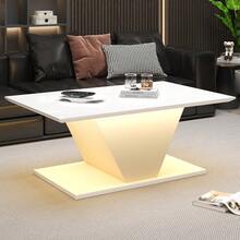 Simple Coffee Table / Elegant Coffee Table / High-Gloss Living Room Table / Can Be Used As A Dining Table, Load Capacity 30 Kg / Suitable For Living Rooms, Dining Rooms And Apartments - White - View 1