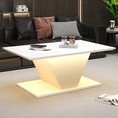 Simple Coffee Table / Elegant Coffee Table / High-Gloss Living Room Table / Can Be Used As A Dining Table, Load Capacity 30 Kg / Suitable For Living Rooms, Dining Rooms And Apartments