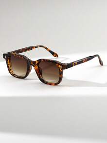 1 pereche ochelari de soare dreptunghiulari groși retro versatili casual de înaltă calitate pentru femei, potriviți pentru exterior, plajă, petrecere - Multicolor - Vizualizare 11