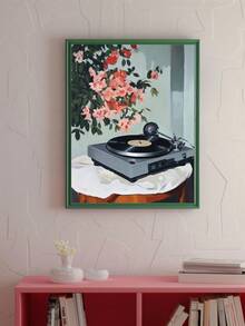1pc Canvas Wall Art, Framed Wall Decor, Vintage Record Player Design, Y2K Retro Music Poster, Vintage Record Player Artwork, Dreamy Retro Wall Decor, Retro Music Wall Decor, Vintage Gallery Art, Home Decor, Modern Apartment Poster, Room Decor Aesthetic, Dorm Decor, Bedroom Decor, Living Room Decor, Bathroom Decor, Kitchen Decor, Dining Room Decor, Music Lover Gift, Holiday Party Decor - Musical Arts - View 3