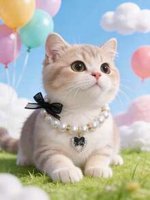 1 pièce Collier de perles avec nœud papillon, pendentif cœur de perle mignon, taille ajustable, collier de perles pour animaux de compagnie, collier pour chat, collier pour chien, accessoires de robe pour animaux de compagnie, accessoires photo pour animaux de compagnie, fournitures pour animaux de compagnie, cadeau de fête, cadeau d'anniversaire, accessoires pour animaux de compagnie - Multicolore - Voir 9