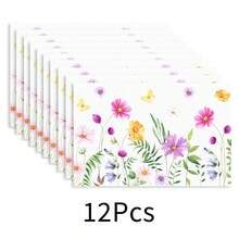 1pc Floral Print Linen Placemat, Breakfast Mat, Coffee Coaster, Bowl Pad, Kitchen Accessory, Easy To Clean Dining Mat, Suitable For Home, Restaurant, Dining Decor, Holiday Gift, Gift For Friends, Multi-Piece Set - Multicolor - View 12