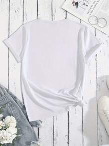 Life Will Be Better With My Mom, Mom Shirt, Mom Life, Ladieswear'S Day Gift Digital,Women's Graphic Tee, Casual Summer Daily Top - 白色 - 查看 2