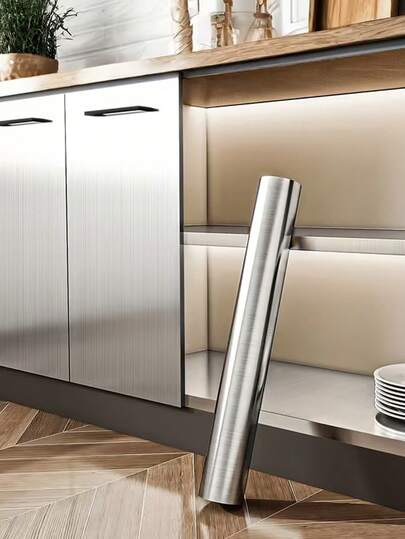 1 Cuộn Giấy Dán Tường Tự Dính Vân Thép Không Gỉ, Giấy Dán Tường Vinyl Chống Thấm Nước, Chống Dầu Mỡ, Thích Hợp Cho Máy Rửa Chén, Tủ Lạnh, Lò Vi Sóng, Lò Nướng, Dùng Để Trang Trí Lại Đồ Nội Thất Và Thiết Bị Gia Dụng.