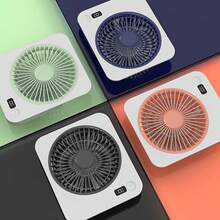 1pc USB Rechargeable Portable Desk Fan, 5 Speed Quiet Mini Fan With LED Digital Display, 180° Rotatable Fast Cooling Personal Fan, Wall Mountable Travel Outdoor Fan For Office Bedroom Camping - Dusty Blue - View 8