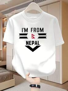 Fashionable Casual Men'S Short Sleeve-Shirt |   Eye-Catching Nepal Pattern Crew Neck High-Quality All Seasons Festive Gatherings And Travel Tee Shirts - 白色 - View 6